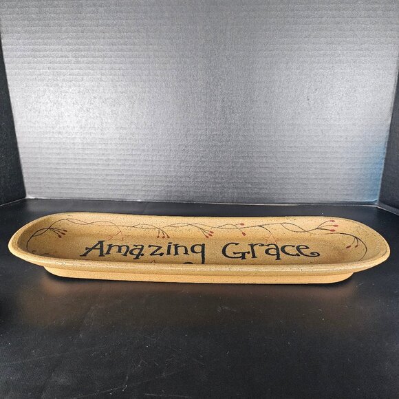Donna White, Amazing Grace Rustic, Primitive, Decorative Oblong Tray - Picture 5 of 9